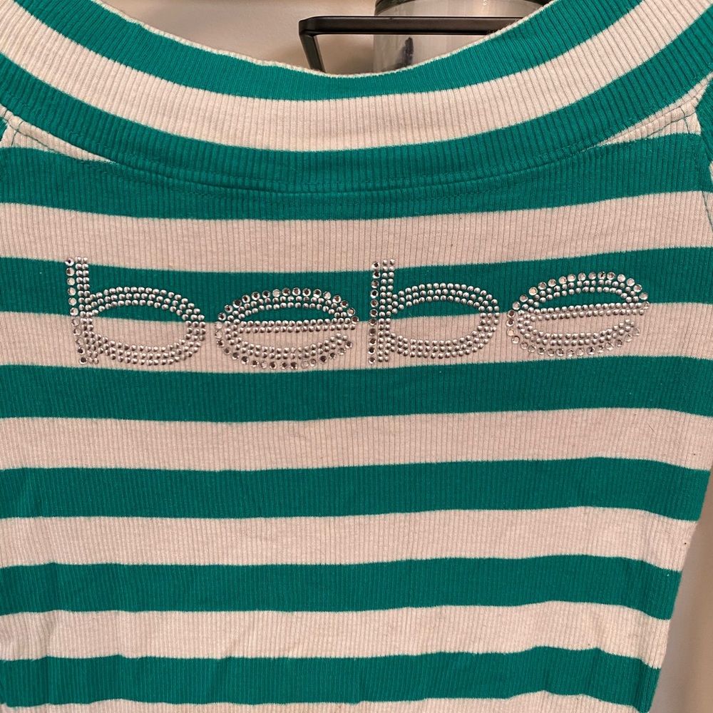 Y2K Vintage Bebe Embellished Baby Doll Top - Picture 2 of 3